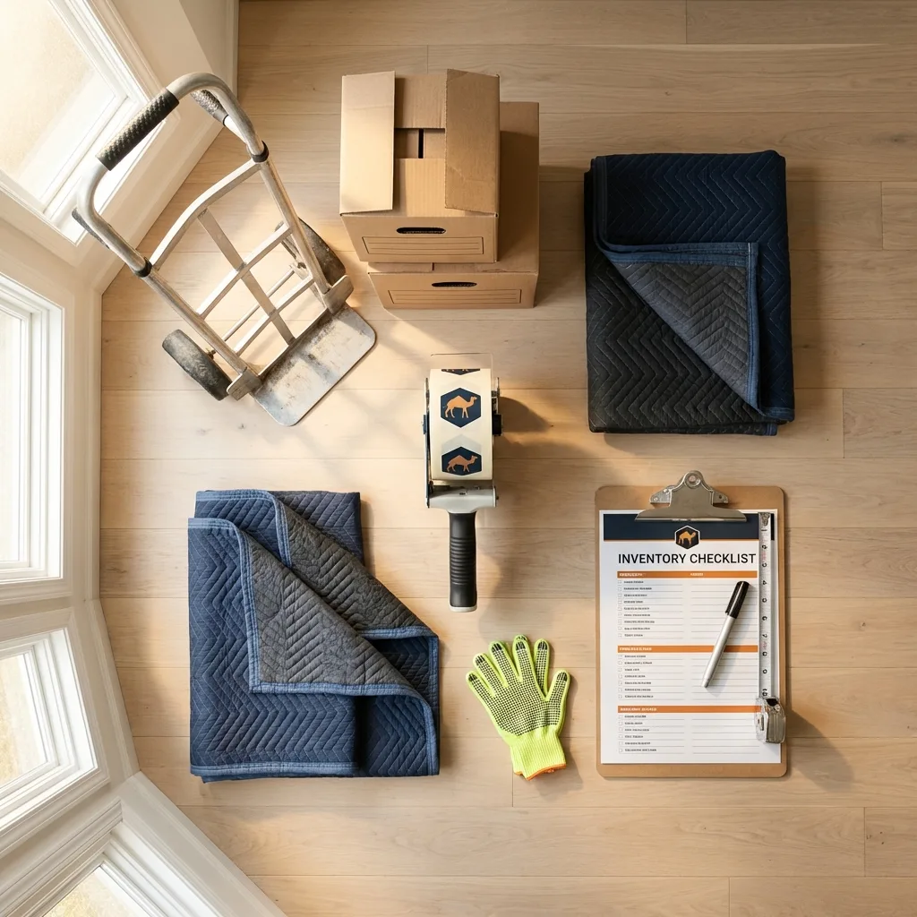 Professional moving supplies and packing materials layout for Greensburg residential relocations